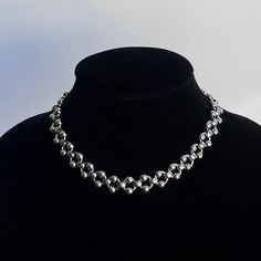 "𝘽𝘼𝙇𝙇 𝙍𝙄𝙉𝙂 𝙇𝙄𝙉𝙆 𝘾𝙃𝘼𝙄𝙉 * handmade in Los Angeles * Solid Stainless Steel chain + hardware * tarnish-proof + strong * Choker length: 14\"-18\" Necklace length: 18\"-22\" This choker style necklace is heavy and has a unique, intricate design. It is adjustable and sits right at the collarbone. Feel free to get it wet, it will not tarnish or fade. ♥ Please allow 1-5 days before shipment | Each piece is made by hand Message me with any questions you have, I am happy to help ☺ x Madz C Metal Beaded Necklaces With Ball Chain And Round Beads, Metal Beaded Necklaces With Ball Chain, Costume Jewelry With Round Beads Chain, Formal Metal Jewelry With Beaded Chain, Metal Necklaces With Round Beads For Jewelry Making, Metal Necklaces With Round Beads Chain, Metal Choker With Silver Beads, Adjustable Ball Chain Choker Jewelry, Metal Choker Necklace With Silver Beads