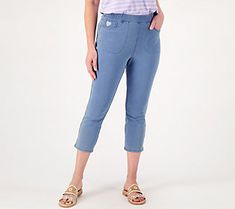 With a comfy design and a stylish cropped length, these everywhere-wear pants are perfect for stepping into spring and summer in style. From Quacker Factory®. Stretch Cropped Leg Pants With Pull-on Style, Spring Cropped Jeans With Relaxed Fit, Spring Cropped Jeans Relaxed Fit, Casual Stretch Cropped Jeans For Everyday, Spring Straight Leg Capris With Elastic Waistband, Casual Cropped Leg Bottoms For Day Out, Spring Tapered Leg Jeans With Elastic Waistband, Comfort Stretch Cropped Pants With Pull-on Style, Cotton Cropped Leg Bottoms For Summer