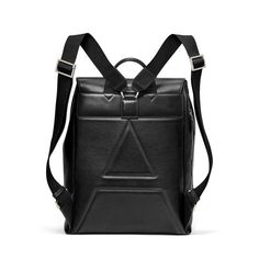 Reporter Black Leather Backpack | Aspinal of London Leather Flap Backpack For On-the-go, Designer Leather Backpack For Business With Adjustable Strap, Modern Flap Backpack For Everyday Use, Designer Leather Backpack With Adjustable Strap For Business, Leather Workwear Backpack, Modern Leather Backpack For Work, Leather Backpack For Work, Modern Satchel Backpack With Dust Bag, Versatile Rectangular Backpack With Leather Lining