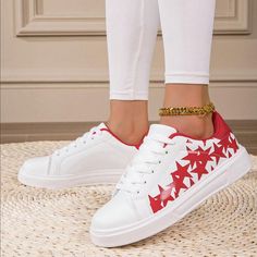 Step into style and comfort with our 2024 Spring White Sneakers. These versatile and trendy sports casual shoes are designed with both fashion and function in mind. The sleek design and comfortable fit make them perfect for any occasion. Color : Red Pattern Type : Plants Size Fit : True To Size Upper Material : PU Leather Lining Material : Mesh Power Supply : None Size US Ball Girth Foot Length EUR36 US6 20.4 22.86 EUR37 US6.5 20.8 23.53 EUR38 US7 21.2 24.2 EUR39 US8 21.75 24.87 EUR40 US9 22.2 2 Trendy Breathable Canvas Shoes With Round Toe, Trendy Canvas Shoes With Round Toe For Sports, Trendy Round Toe Canvas Shoes For Sports, Trendy White Breathable Canvas Shoes, Trendy Round Toe Slip-on Sneakers For Sports, Trendy Slip-on Sneakers With Round Toe For Sports, Trendy Round Toe Skate Shoes, Casual Flat Sneakers With White Sole, Sporty Flat Canvas Shoes