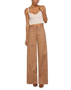 gabardine, solid color, no appliqués, high waisted, regular fit, flare & wide-leg, button, zip, multipockets, raw-cut hem, stretch , Color: Camel , Size: 25 Chic Wide-leg Work Pants With Pockets, Cotton Wide-leg Bottoms With Cargo Pockets, Wide-leg Cargo Pants For Work With Welt Pockets, Cotton Wide Leg Bottoms With Cargo Pockets, Relaxed Fit Wide Leg Work Pants With Welt Pockets, High-waisted Cotton Cargo Jeans For Work, Wide-leg Utility Cotton Pants, Wide-leg Cotton Utility Pants, Wide-leg Cotton Jeans With Cargo Pockets