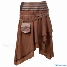 a skirt that is made out of brown material