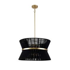 a black and gold chandelier hanging from a ceiling fixture on a white background