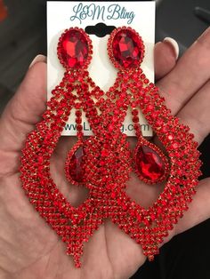 • Color :Red, Gold• Size : 2" X 4.4"• Post Back• Long Red Crystal Chandelier Pageant Earrings Pageant Earrings, Long Red, Red Crystals, Earrings Collection, Crystal Chandelier, Chandelier Earrings, Red Gold, Crochet Earrings, Size 2