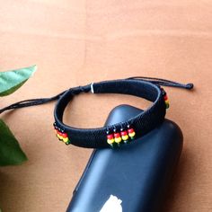 1pc Beautiful African Rasta Black Threaded Bracelet. Black Friendship Bracelets As A Gift, Casual Black Braided Bracelets, Black Wristband With Bracelet Strap, Black Bohemian Bracelet, Casual Black Friendship Bracelet With Black Beads, Casual Black Beaded Bracelets, Adjustable Black Bohemian Beaded Bracelets, Adjustable Black Bracelet With Band, Black Bohemian Beaded Bracelets As Fashion Accessory