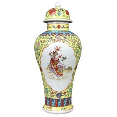 Imperial Yellow Porcelain Floral Jar with Lid Top 

 Playful, colorful, and unique are words to describe this wonderful handmade Jingdezhen jar from northern China's ancient porcelain capital.  This jar has traditional world famous yellow glazing in an interesting combination of colors on a boldy shaped porcelain body. Asian cultu… 

 #koreanfurniture #tibetanfurniture #eclectichome #chineseantiques #japanesefurniture #orientalpottery #orientalstyle #chineseporcelain #chineseart #orientaldecor