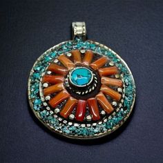 Tibetan Nepal Jewelry Ethnic Handmade Turquoise Coral Beautiful Brass Pendant | eBay Nepal Jewelry, Coral Accents, Jewelry Gallery, Tibetan Jewelry, Turquoise And Coral, Coral Jewelry, Coral Turquoise, Brass Pendant, Exquisite Jewelry