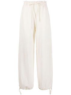 Shop Acne Studios drawstring-detail palazzo pants Pants Png, Cotton Palazzo Pants, White Palazzo Pants, College Fits, Drawstring Detail, White Linen Pants, Acne Shop, Versace Outfit, Pants White