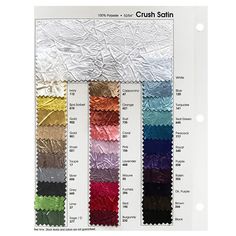 the color chart for crush satin