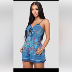 Fashion Nova Fly Me To Aruba Romper In Blue. Never Worn But Tags Were Removed. Blue Summer Vacation Jumpsuits And Rompers, Spring Beach Blue Jumpsuits And Rompers, Blue Jumpsuits And Rompers For Beach In Spring, Blue Floral Print Sleeveless Jumpsuits And Rompers, Blue Jumpsuits And Rompers For Spring Beach Outing, Casual Blue Jumpsuits And Rompers For Beach, Casual Blue Jumpsuits And Rompers For Beach Season, Blue Floral Print Jumpsuits And Rompers For Vacation, Casual Blue Jumpsuits And Rompers For Day Out