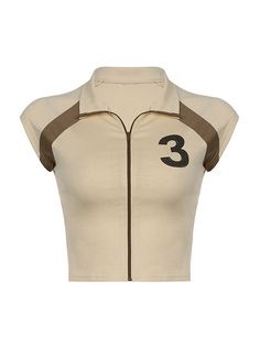 ⚡️Free Shipping 2022 Vintage Zip Up Crop Top Beige S under $15.00 in Tops&Tees at AnotherChill.com Online. Style: Casual/Street/Y2K/Punk/Hip Pop/Vintage. Fabric Content: Polyester, Spandex. Fit Type: Slim fit. Neckline: Stand Collar. Sleeve Length: Short Sleeve. : Shaped to a fitted silhouette, these crop tops featured a number pattern at the chest, with contrast paneled and short tank sleeves design, complete with zipping fastening at the front.. ✓2022 SUMMER OUTFITS. Check reviews and buy Vint Zip Up Crop Top, Street Y2k, Y2k Punk, Vintage Streetwear, Mode Inspiration, Dream Clothes, Vintage Fabric, Stand Collar, Online Clothing