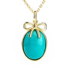 Enhance your graceful style with this oval turquoise pendant in sterling silver. High polish finish is featured in this stunning gemstone jewelry necklace, giving it a brilliant shine and glitz adding to its feminine charm. This chic necklace will surely update any woman's jewelry collection and will compliment casual and formal attires.Carat Weight: 5.615 ctStone Size: 13*17 mmStone Type: Jeulia® StoneNumber of Stones: 1 Stone Color: TurquoiseStone Shape: OvalWeight: 1.4 gWidth: 13.1 mmHeight: Oval Gemstone Turquoise Necklace Gift, Oval Turquoise Gemstone Necklace As Gift, Turquoise Oval Pendant Necklace For Gift, Elegant Sterling Silver Turquoise Pendant Necklace, Elegant Turquoise Teardrop Pendant Jewelry, Elegant Turquoise Teardrop Pendant Necklace As Gift, Elegant Oval Turquoise Jewelry, Elegant Silver Turquoise Necklace, Elegant Turquoise Sterling Silver Necklace