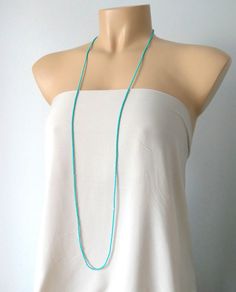 "This is a one strand beaded turquoise necklace, with NO CLASP, and can be worn in multiple ways, as shown in pictures. ❤ SIZES This item is one size fits all. ❤ PROCESSING AND SHIPPING Most orders are made and shipped out in one business day. Please check delivery timeframes for your location on the description below. ❤ CUSTOM ORDERS If you like this item in a different color, send me a message indicating: color, size and quantity needed. I will send you a link for a \"custom order\" and you'll Summer Turquoise Necklace With Colorful Beads, Colorful Beads Turquoise Necklace For Beach, Turquoise Multi-strand Beaded Necklaces, Turquoise Necklace With Tiny Beads For Beach, Turquoise Multi-strand Tiny Beads Necklace, Turquoise Multi-strand Tiny Beads, Turquoise Multi-strand Beaded Necklaces With Tiny Beads, Turquoise Beaded Necklace For Summer, Turquoise Multi-strand Necklaces For The Beach