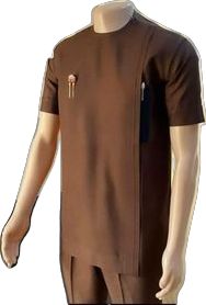 Fitted Brown Cotton Sets, Semi-formal Fitted Cotton Sets, Fitted Cotton Set For Semi-formal Occasions, Formal Cotton Sets With Pockets, Semi-formal Fitted Short Sleeve Suits, Formal Brown Cotton Sets, African Men Clothing, Man Set, Wedding Suit