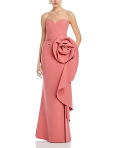 Chiara Boni La Petite Robe Ethane Rosette Gown Women - Bloomingdale's Tuscan Countryside, Chiara Boni, One Shoulder Gown, Strapless Gown, Mermaid Gown, Long Sleeve Sweater Dress, Gowns With Sleeves, Lace Gown, Sweetheart Neck