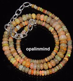 Unique Gifts For Girlfriend, Opal Beads, Gift For Girlfriend, Beads Necklace, Opal Gemstone, Tag Necklace, Ethiopian Opal, Gemstone Necklace, Girlfriend Gifts