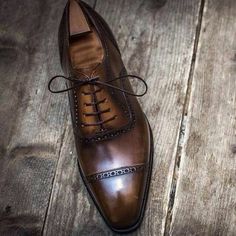 Unique Men's Oxfords Two Tone Handmade Cap Toe Lace Up Office Shoes on Storenvy Men's Wedding Shoes, Gentleman Shoes, Handmade Leather Shoes, Brown Leather Shoes, Office Shoes, Leather Boot Shoes, Mens Oxfords, Formal Shoes, On Shoes