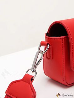 BirdinBag - Chic Neon Red Belt Bag: Sleek and Stylish Minimalist Accessory Red Belt Bag, Square Bag Pattern, Red Neon, Minimalist Accessories, Neon Red, Red Bag, Red Belt, Inch Bag, Waist Bags