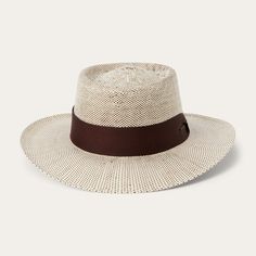 Natural Brown Woven Sun Hat With Short Brim For Rodeo, Woven Straw Panama Hat For Rodeo, Straw Woven Panama Hat For Rodeo, Woven Toquilla Straw Hat Bands For Rodeo, Woven Toquilla Straw Fedora With Short Brim, Brimmed Straw Ranch Hats, Woven Wide Brim Straw Hat For Rodeo, Wide Brim Woven Straw Hat For Rodeo, Western Style Short Brim Woven Straw Hat