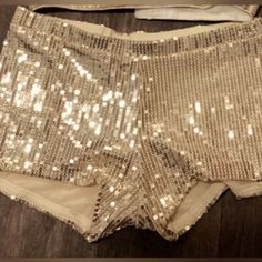 Sequin Gold Short Shorts. I Paired It With This Indian Bridal Top, Which Is Sold Separately. Nwot Gold Sequined Bottoms For Summer, Gold High Waist Party Shorts, Gold High Waist Shorts For Party, Gold Stretch Shorts For Night Out, Gold Shorts For Summer Night Out, Gold Sequin Shorts, Sparkly Shorts, Bridal Tops, Gold Shorts