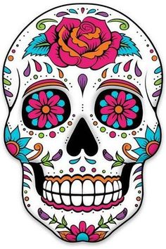 Shop For 12 Metal Embossed Sign: Sugar Skull at Michelle's aDOORable Creations Sugar Skull Painting, Sugar Skull Artwork, Skull Crafts, Mexican Sugar Skull, Sugar Skull Design, Day Of The Dead Skull, Candy Skulls, Mexican Skulls, Woodworking Patterns