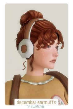 a digital painting of a woman with headphones on