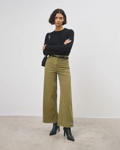 MEGAN PANT – Nili Lotan Fall Cropped Leg Pants, Versatile Five-pocket Pants For Fall, Fall Wide-leg Jeans, Versatile Fall Pants With Five Pockets, Versatile Cotton Wide Leg Pants For Fall, Fall Cotton Wide Leg Pants With Five Pockets, Fall Straight Pants With Five Pockets, Fall Workwear Pants With Five Pockets, Cotton Wide Leg Pants With Belt Loops For Fall