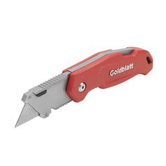 a swiss army knife with red handle on white background