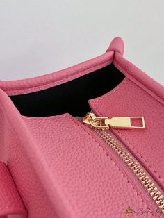 BirdinBag - Womens Chic PU Tote Handbag - Versatile Top-Handle Satchel Purse Pink Large Capacity Baguette Bag For Travel, Pink Baguette Bag With Large Capacity For Travel, Pink Top Handle Satchel With Large Capacity, Pink Large Capacity Baguette Satchel Bag, Pink Baguette Bag With Large Capacity For Daily Use, Pink Handheld Shoulder Bag With Zipper Closure, Pink Handheld Shoulder Bag With Zipper, Large Capacity Pink Satchel Box Bag, Pink Large Capacity Satchel Box Bag