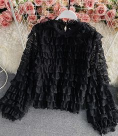 Sweet lace long sleeve tops Fabric: lace Color: white, black, champagne Size(cm): free size length 55 bust 98-100 sleeve length 61 Sleeveless Lace Dress, Lace Top Long Sleeve, White Lace Top, Lace Long Sleeve, Lace Edging, Top Fabric, Lace Tops, Long Sleeve Lace, Crochet Lace