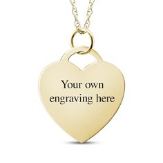 This personalized small heart-shaped photo necklace is certain to be loved. 10K yellow gold A photo of your choice appears on the front of the charm and your message is engraved on the back The heart charm measures 22 x 24.5mm 18-inch rope chain with spring ring clasp Please follow these steps: 1) Place your order; 2) Text your photo from your smartphone to (330) 435-8997; and 3) When prompted, please respond with your Order Confirmation #. Standard text messaging rates may apply. Customizable Gold Heart Pendant Necklace, Engraved Heart Necklace For Valentine's Day Memorial, Customizable Yellow Gold Necklaces For Valentine's Day, Yellow Gold Heart-shaped Jewelry With Name, Yellow Gold Heart Jewelry With Name, Personalized Yellow Gold Heart Necklace For Anniversary, Personalized Charm Necklace For Valentine's Day Memorial, Customizable Heart-shaped Yellow Gold Jewelry, Customizable Gold Heart Necklace In Sterling Silver