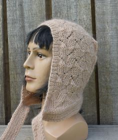 "This winter bonnet is knitting from merino wool yarn and mohair yarn. This knitted colorful cap material is 50% merino wool, 50% polyamide  and mohair. This knitted hat have not lining. This  knit warm bonnet  color is  beige. Suitable for women and men. measurement size:{ M,L  56- 60 cm}, { 21\"-23\"} care: hand wash" Beige Knitted Bonnet One Size Fits Most, Knitted Wool Bonnet For Cold Weather, Wool Knitted Bonnet For Cold Weather, Fitted Knitted Yarn Bonnet, Hand Knitted Yarn Bonnet For Cold Weather, Hand Knitted Hat For Winter Gift, Hand Knitted Bonnet For Cold Weather, Handmade Winter Bonnet As A Gift, Hand Knitted Wool Crochet Hat