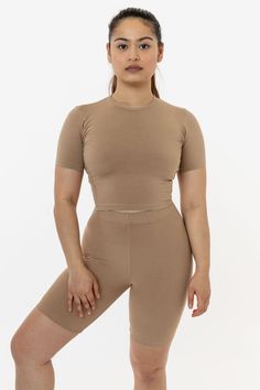 Khaki Things From Shein, Cropped Zip Up Hoodie, Buy Clothes Online, 90s Looks, Cropped Zip Up, Short Sleeve Crop Top, High Waist Fashion, Sweaters And Leggings, Short Sleeve Cropped Top