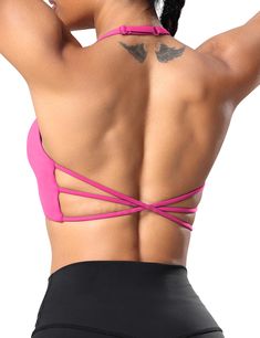 PRICES MAY VARY. 75% nylon, 25%spandex YEOREO 4-Way Stretch Fabric: Made of skin-friendly double-sided high-stretch fabric, soft and comfortable material, moisture wicking and breathable. Strappy open back fitness bra: Thin, delicate straps and open back detail fit your beautiful body perfectly. Stunning Criss Cross back crop and classic neckline design is perfect for a yoga top. Removable padding workout crop: The removable Padded can be adjusted at any time according to your needs. Moderate co Open Back Bra, Yoga Crop Tops, Workout Tops For Women, Yoga Top, Neckline Designs, Sport Top, Lounge Lingerie, Beautiful Body, Women's Sports