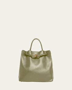 Bottega Veneta "Andiamo" tote bag in silky calf leather     Top handle     Sliding shoulder strap with knot hardware accent     Can be worn as a top handle or shoulder bag     Open top with magnetic closure     Interior, one zip pocket and two slip pockets     Lining: Suede    Feet protect bottom of bag     Approx. 9.8"H x 12.5"W x 4.3"D    Made in Italy Designer Top Handle Satchel With Rolled Handles, Elegant Satchel Shoulder Bag With Rolled Handles, Elegant Bucket Bag With Detachable Strap And Double Handle, Elegant Satchel Bucket Bag With Handles, Luxury Shoulder Bag With Rolled Round Handles, Evening Bucket Bag With Double Handle, Timeless Evening Bucket Bag With Top Handle, Elegant Bucket Bag With Detachable Strap And Top Handle, Elegant Bucket Bag With Detachable Strap