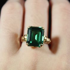 -Vintage 14k Gold Rectangular Cut Simulated Emerald Ring 7US -Ring size: 7 ~ 7.25 US -Simulated Emerald size: 12.2 mm x 9.9 mm -Total weight: 3.7 g -Marked 14k Luxury 14k Gold Emerald Ring Rectangular Shape, Classic Gold Square Cut Emerald Ring, Luxury 14k Gold Rectangular Emerald Ring, Luxury 14k Gold Emerald Ring With Rectangular Shape, Formal 14k Gold Emerald Rectangular Ring, Formal Rectangular Hallmarked Emerald Ring, Classic Gold Octagon Emerald Ring, 14k Gold Rectangular Emerald Anniversary Ring, Elegant Green Emerald Cut Signet Ring