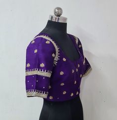 violet purple rawsilk hand embroidered sequin blouse that can be paired with multiple sarees. size: please choose the size from the drop down. if you want custom measurements,  I'll send you the measurements sheet when you order.  Please contact me if you have any questions Purple Silk Lehenga For Reception, Purple Bollywood Embroidered Fabric For Party, Purple Art Silk Embroidered Fabric For Party, Elegant Purple Blouse For Reception, Purple Cutdana Embroidered Fabric For Navratri, Purple Saree With Unstitched Blouse For Reception, Purple Cutdana Blouse Piece For Reception, Purple Blouse With Traditional Drape For Reception, Purple Traditional Drape Blouse For Reception