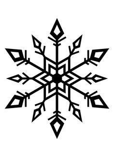 a black and white snowflake is shown in the shape of a star with arrows