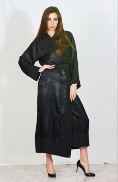 Black lingerie robe plus size Kimono Wrap Dress, Silk Kimono Robe, Kimono Wrap, Comfy Chic, Silk Robe, Duster Cardigan, Natural Fabric, Silk Kimono, Dressing Gown