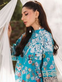 Brand: Zainab ChottaniProduct Code: D-02B BEEHACollection: Tahra by Zainab Chottani Unstitched Luxury Lawn CollectionFabric: Lawn DESCRIPTION: BEEHA' offers a feast for the eyes with its vibrant hues. Choose from two different styles of kameez, each designed to cater to individual tastes and preferences. Embrace comfort and style with 'BEEHA', a perfect blend of elegance and versatility for the modern Pakistani woman. DESIGN DETAILS: Digital Printed Shirt Fabric (3 Mtrs.) Plain Dyed Pants Fabric (2.5 Mtrs.) Digital Printed Jacquard Net Dupatta (2.5 Mtrs.) Embroidered Patch On Organza (1 Pc.) Embroidered Patch For Daman On Organza (1 Pc.) Embroidered Corner Motif On Organza (1 Pc.) DISCLAIMER:* Lining, Laces, and Tassels are not included in unstitched variants.* Embellishment items in stitc Dyed Pants, Zainab Chottani, Woman Design, Pants Fabric, Salwar Kameez Designs, Punjabi Suit, Net Dupatta, Fabric Stores Online, Punjabi Suits