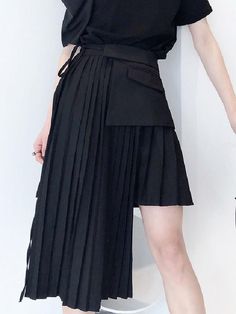 Sku CY-!25388 Material Cotton-blend Feature Pleated Occasion Going out , Casual , Office , Urban Seasons Summer Type Skirts Bottoms Color BLACK Size S,M,L Size chart: Please consult the size chart we provide for this item's measurements to help you decide which size to buy. Please note: There may be 1-3cm differ due to manual measurement. CMINCH Cm Waist Length S 64 47-75 M 68 48-76 L 72 49-77