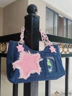 Bird in Bag - Leather Tote Bag Tas Denim, Tas Bahu, Denim Crossbody, Denim Shoulder Bags, Zip Purse, Jean Vintage, Vintage Shoulder Bag, Pretty Bags, Pink Stars