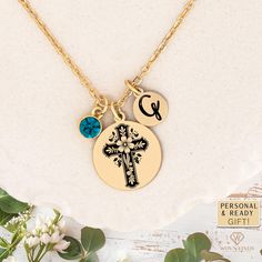 This Cross Necklace  is the pefrect Silver Cross Gift Women and Gold Cross Necklace. Personalized this Cross Pendant with birthstones and personalized initials. This is the perfect Christan Gift for a Birthday gift or Christmas gift.          HOW TO ORDER: 1.Choose your necklace size and finish from the drop-down menu.  2.Choose your desired quantity of birthstones & mini pendants from the drop-down menu. 3.Next, Add your birthstone months or initials in the personalization box.  4.For instance, in the personalization box, you should input "(January initial K)."  5.After entering your chosen initials and birthstones in the personalization box  6.If the offer includes personalized names/ birth flower type your desired outcome personalized box as well.  7.Next, click "Add to cart" button.  8 Symbolic May Birthstone Jewelry As Gift, Silver Cross Jewelry With Birthstone, Birthstone Cross Pendant Jewelry For Anniversary, Silver Cross Pendant Necklace For Personalized Gift, Sterling Silver Cross Necklace With Birthstone, Stainless Steel Cross Pendant Jewelry For Anniversary, Cross Necklace With Birthstone For Gift, Cross-shaped Birthstone Necklaces As Gifts, Symbolic Gift Jewelry With Birthstone