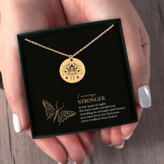 Celebrate transformation and personal growth with this stunning luna moth necklace featuring a beautifully engraved luna moth pendant. This decorative luna moth design captures the essence of resilience, serving as a daily reminder of inner strength and beauty. With a truly inspirational message, this gift is perfect for anyone going through a period of personal growth or seeking a symbol of spiritual transformation. This meaningful necklace is an ideal encouragement gift for a friend, family me Nature-inspired Necklace With Butterfly Charm, Spiritual Butterfly Pendant Necklace Gift, Spiritual Butterfly Charm Necklace For Gift, Spiritual Butterfly Charm Necklace As Gift, Spiritual Butterfly Pendant Necklace For Gift, Spiritual Necklace With Butterfly Charm As Gift, Luna Moth Design, Moth Pendant, Moth Necklace