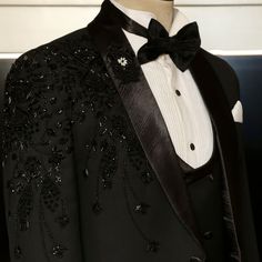 Black Designer Tuxedo for Weddings & Special Occasions – Uomo Attire Elegant Tuxedo For Wedding Gala, Elegant Wedding Tuxedo For Gala, Tailored Suits For Wedding And Gala, Classic Black Blazer For Wedding, Elegant Wedding Tuxedo With Custom Fit, Notch Lapel Tuxedo For Wedding Gala, Fitted Luxury Suit For Groom, Luxury Fitted Suit For Groom, Classic Wedding Tuxedo For Gala