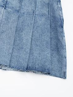 KAOPU ZA Women fashion blue wide pleated denim mini skirt Spring/summer new women's high-waisted Spring High Waist Non-stretch Skort, Non-stretch Pleated Tennis Skirt For Summer, Non-stretch Denim Mini Skirt For Summer, Non-stretch Summer Mini Tennis Skirt, Non-stretch Summer Tennis Skirt, High Waist Non-stretch Spring Skort, Trendy Non-stretch Pleated Mini Skirt, Non-stretch High Waist Pleated Skort, Summer Pleated Non-stretch Skort