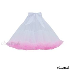 Olivia Mark - Womens A-line Petticoat Skirt with Built-in Crinoline Cancan Petticoat For Costume Party, Cancan Petticoat Skirt For Costume Party, Crinoline Full Skirt For Costume Party, Full Crinoline Skirt For Costume Party, White Skirt For Spring Costume Party, Spring Can-can Petticoat In Crinoline, Spring Crinoline Skirt For Costume Party, White Ruffled Crinoline Skirt, Pink Tiered Petticoat With Attached Cancan