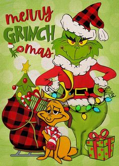 the grinch christmas card has been drawn