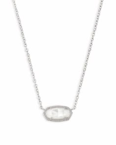 Elisa Silver Short Pendant Necklace In Ivory Mother-Of-Pearl | Kendra Scott Elisa Necklace, Elisa Pendant Necklace, Kendra Scott Necklace Elisa, Short Pendant Necklace, Kendra Scott Elisa, Birkenstock Boston Shearling, Boston Shearling, Rose Gold Quartz, Kendra Scott Necklace