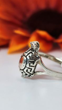 Silver Turtle Ring!  -Solid silver -Turtle design  -Size 8 (can be resized before shipping with no extra charge. No exchange after sizing) Sterling Silver Turtle-shaped Rings, Silver Turtle Ring, Turtle Ring, Turtle Design, Rings Statement, Statement Rings, Jewelry Rings, Silver